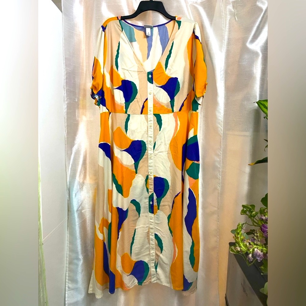 NWOT Ava & Viv abstract print dress 2X